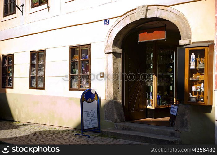 Low angle view of a building on the street, Czech Republic
