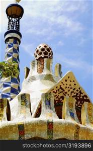 Low angle view of a building, Parc Guell, Barcelona, Spain