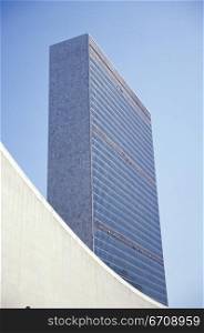 Low angle view of a building, United Nations Building, Manhattan, New York City, New York state, USA