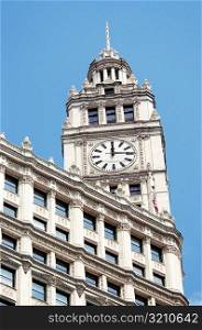 Low angle view of a building, Wrigley Building, Chicago, Illinois, USA
