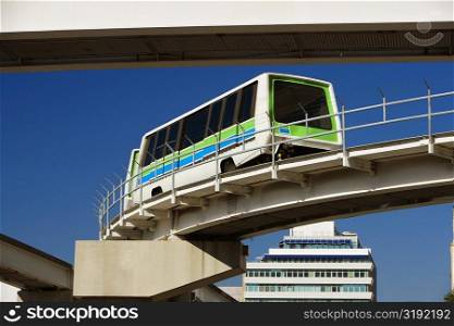 Low angle view of a bus crossing a bridge, Miami, Florida, USA