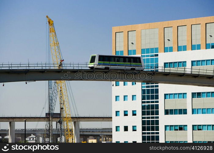 Low angle view of a bus crossing a bridge, Miami, Florida, USA