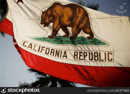 Low angle view of a California Republic flag