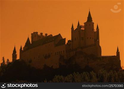 Low angle view of a castle, Alcazar, Segovia, Spain