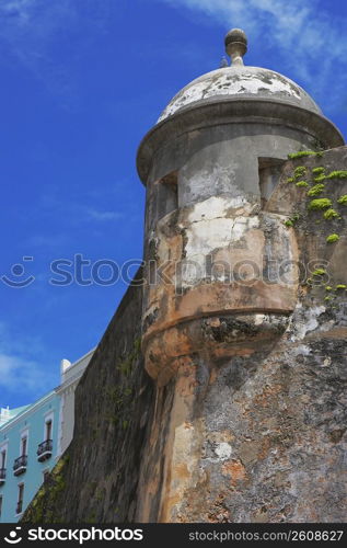 Low angle view of a castle, Morro Castle, Old San Juan, San Juan, Puerto Rico