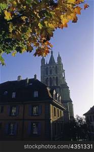 Low angle view of a cathedral, Lausanne, Vaud, Switzerland