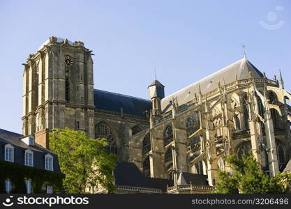 Low angle view of a cathedral, Le Mans Cathedral, Le Mans, France