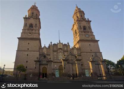 Low angle view of a cathedral, Morelia Cathedral, Morelia, Michoacan State, Mexico