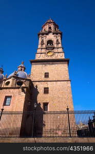 Low angle view of a cathedral, Morelia Cathedral, Morelia, Michoacan State, Mexico