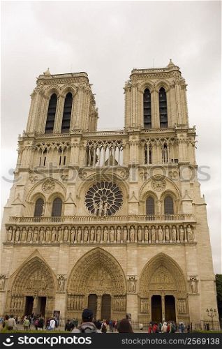 Low angle view of a cathedral, Notre Dame Cathedral, Paris, France