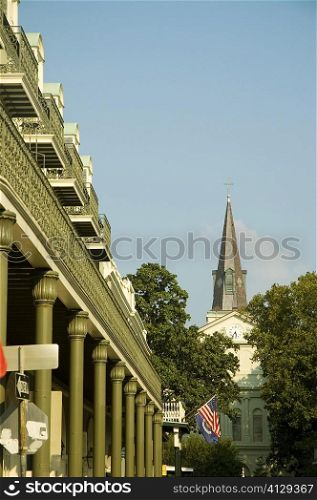 Low angle view of a cathedral, St. Louis Cathedral, Jackson Square, New Orleans, Louisiana, USA