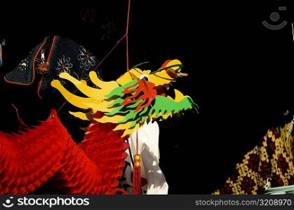 Low angle view of a Chinese dragon, New York City, New York State, USA