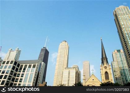 Low angle view of a church, Chicago, Illinois, USA