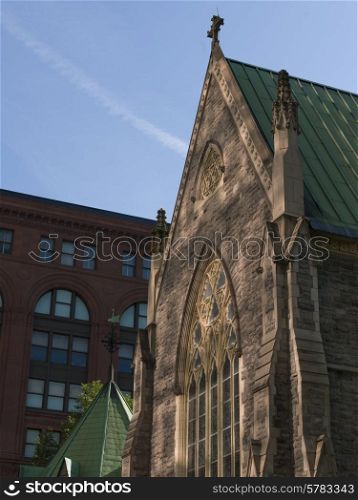 Low angle view of a church, Montreal, Quebec, Canada