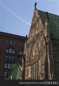 Low angle view of a church, Montreal, Quebec, Canada