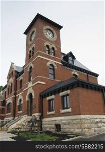 Low angle view of a City Hall, Kenora, Lake Of The Woods, Ontario, Canada