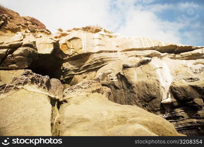 Low angle view of a cliffs, La Jolla Reefs, San Diego Bay, California, USA