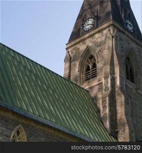 Low angle view of a clock tower, Montreal, Quebec, Canada