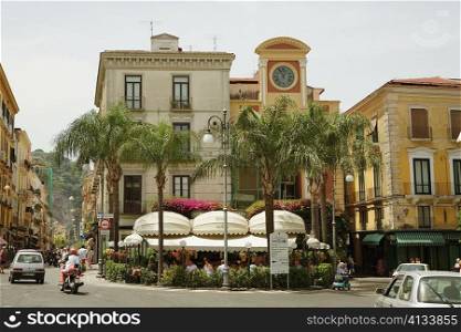 Low angle view of a clock tower, Piazza Tasso, Sorrento, Naples Province, Campania, Italy