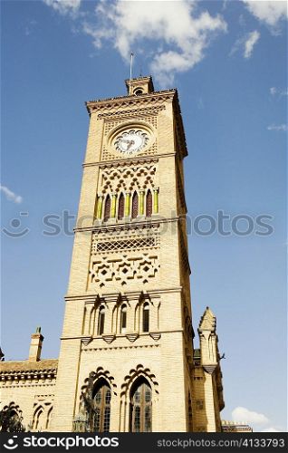 Low angle view of a clock tower, Toledo, Spain