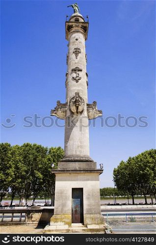 Low angle view of a column, Rostrale Columns, Place des Quinconces, Bordeaux, France