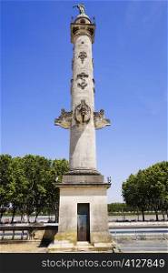 Low angle view of a column, Rostrale Columns, Place des Quinconces, Bordeaux, France