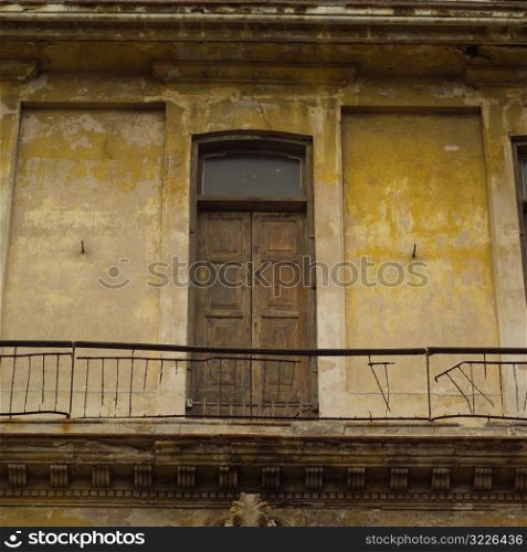 Low angle view of a door in a balcony, Havana, Cuba