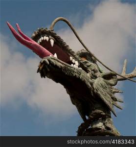 Low angle view of a dragon&acute;s statue in Yongdusan Park, Jung-gu, Busan, Yeongnam, South Korea