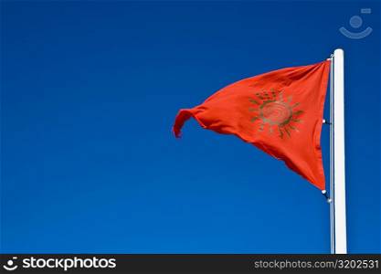 Low angle view of a flag fluttering, Tulum, Quintan Roo, Mexico