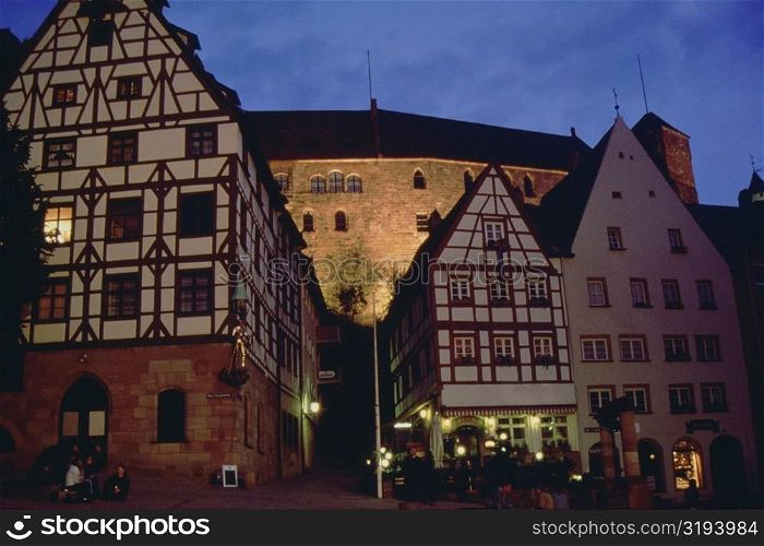 Low angle view of a fortress, Durer Square, Nurenberg, Germany