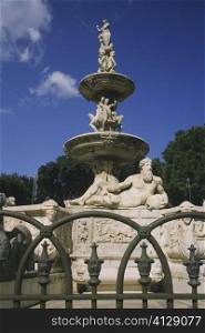 Low angle view of a fountain, Fontana di Orione, Messina, Sicily, Italy