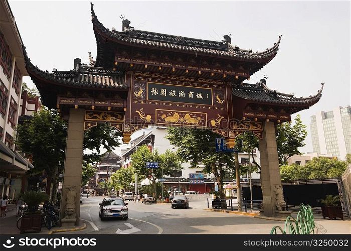 Low angle view of a gate, Yu Yuan Gardens, Shanghai, China