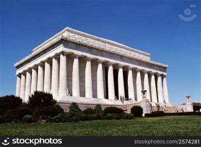 Low angle view of a government building, Lincoln Memorial, Washington DC, USA