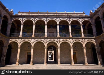 Low angle view of a government building, Palacio De Gobierno, Morelia, Michoacan State, Mexico