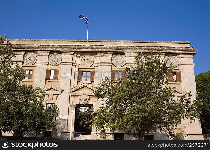 Low angle view of a government building, Rhodes, Dodecanese Islands, Greece