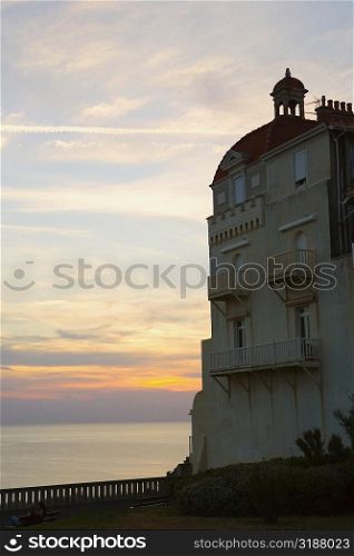 Low angle view of a hotel at the oceanside, Carrefour d&acute;Helianthe, Biarritz, France