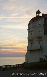 Low angle view of a hotel at the oceanside, Carrefour d&acute;Helianthe, Biarritz, France