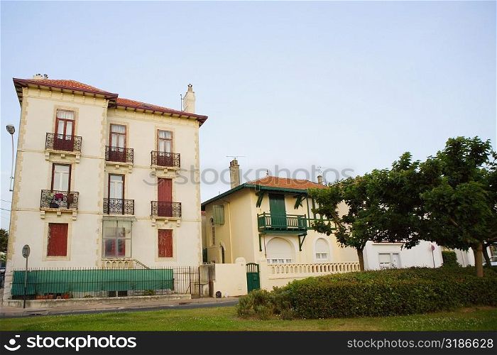 Low angle view of a hotel, Carrefour d&acute;Helianthe, Biarritz, France