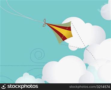 Low angle view of a kite in the sky
