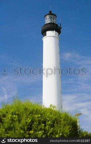 Low angle view of a lighthouse, Phare De Biarritz, Biarritz, Pays Basque, Aquitaine, France