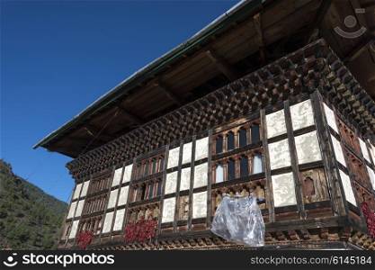 Low angle view of a monastery, Paro, Bhutan