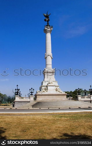 Low angle view of a monument, Fontaine Des Quinconces, Monument Aux Girondins, Bordeaux, Aquitaine, France