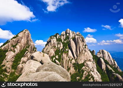 Low angle view of a mountain, Huangshan Mountains, Anhui Province, China