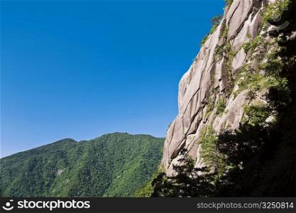 Low angle view of a mountain range, Huangshan, Anhui province, China