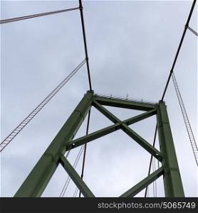 Low angle view of A. Murray MacKay Bridge, Dartmouth, Nova Scotia, Canada