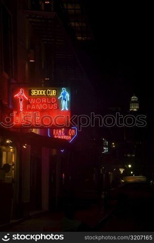 Low angle view of a neon sign, New Orleans, Louisiana, USA