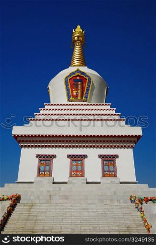 Low angle view of a pagoda, Bai Ta, Hohhot, Inner Mongolia, China