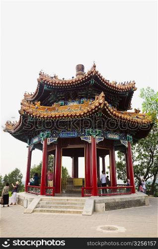 Low angle view of a pagoda, Jingshan Park, Xicheng District, Beijing, China