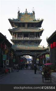 Low angle view of a pagoda, Pingyao, Shaanxi Province, China