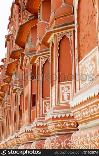 Low angle view of a palace, Hawa Mahal, Jaipur, Rajasthan, India